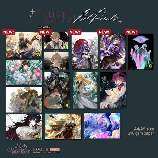 [POSTAGE] Miothle HSR/Genshin Art Prints