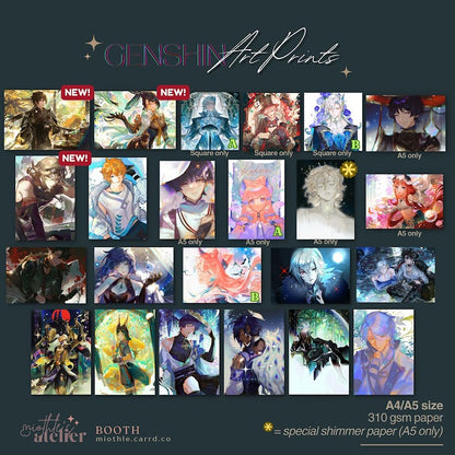 [POSTAGE] Miothle HSR/Genshin Art Prints